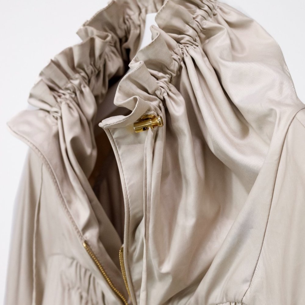 Moncler Champagne Gold Drawstring Ruffle Jacket - Picture 10 of 14